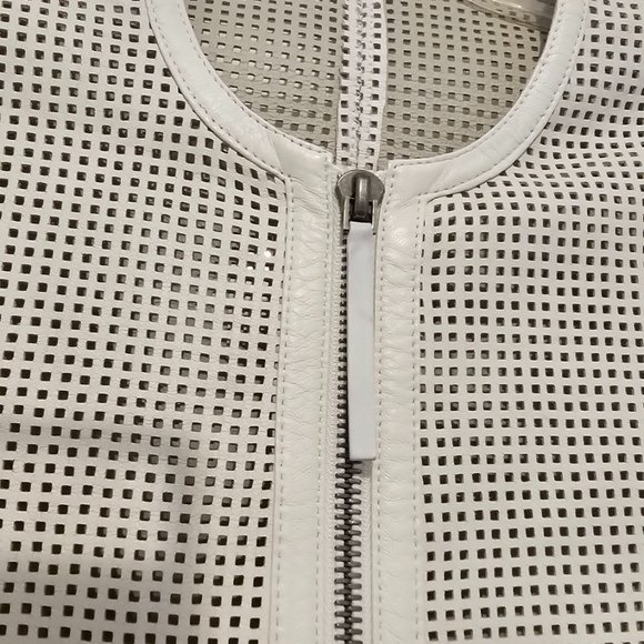 HELMUT LANG Optic White Sift Leather Jacket Small - Picture 6 of 15